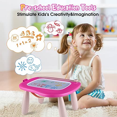 Produktbild Activity Board Kinderspielzeug ab 1 Jahr, Magnetische Maltafel Zaubertafel Bunt Zeichentafel Magnettafel mit 4