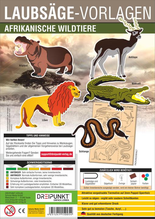 Produktbild Laubsägevorlage Afrikanische Wildtiere