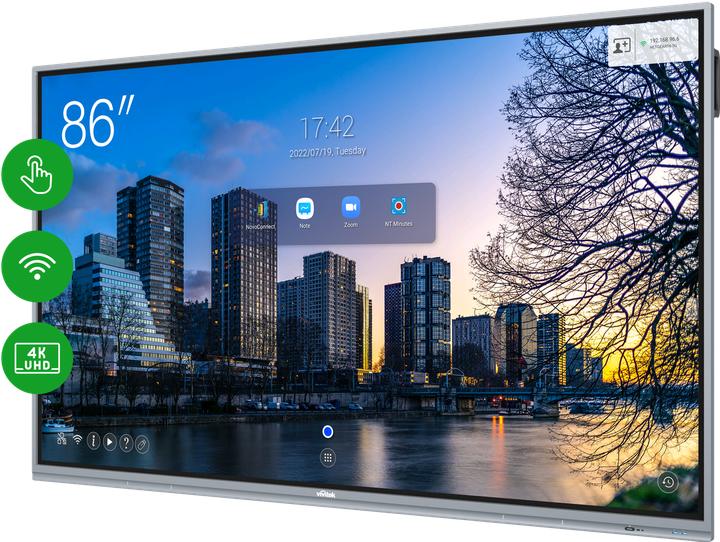 Actual product image vivitek DS NovoTouch BK860i silver 86"/3xHDMI/VGA/DP/USB (3840 x 2160 Pixels, 86")