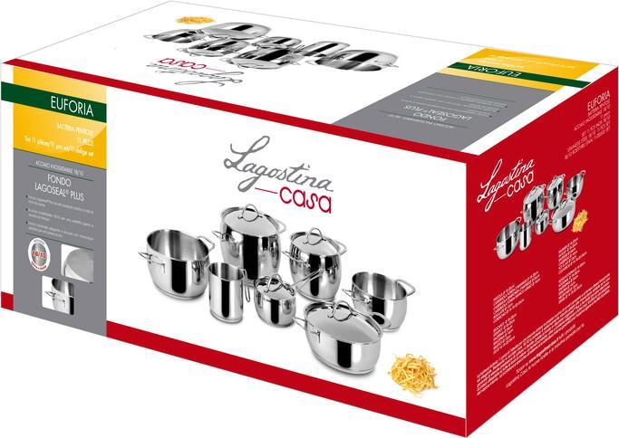 Actual product image Lagostina Kookpottenset Euforia (Pan set + pot set, Aluminium, Stainless steel)