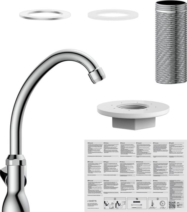 Immagine prodotto Schütte Rubinetto girevole da piedistallo CARNEO rubinetto acqua fredda cromato rubinetto da piedistallo