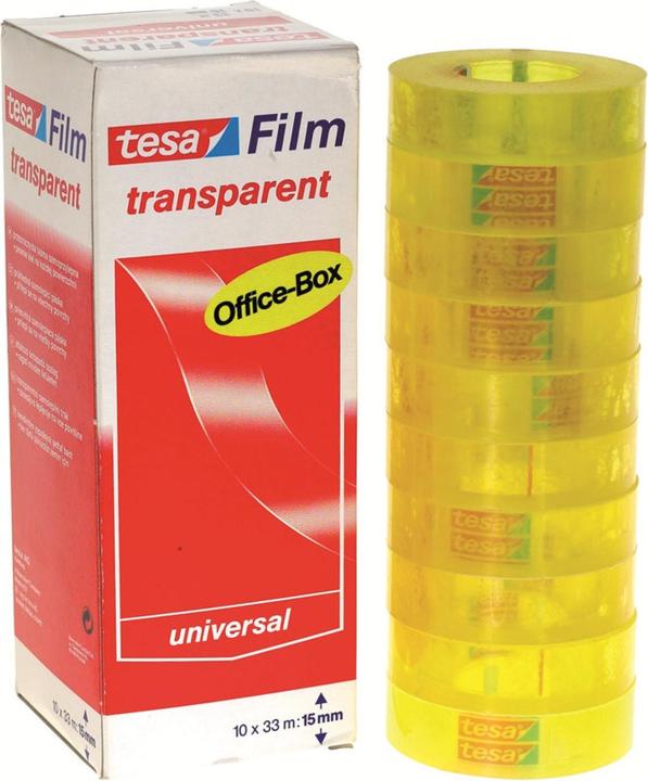 Produktbild tesa 10x tesafilm TRANSPARENT - mit starker Haftung - alterungsbeständig und reissfest (15 mm)