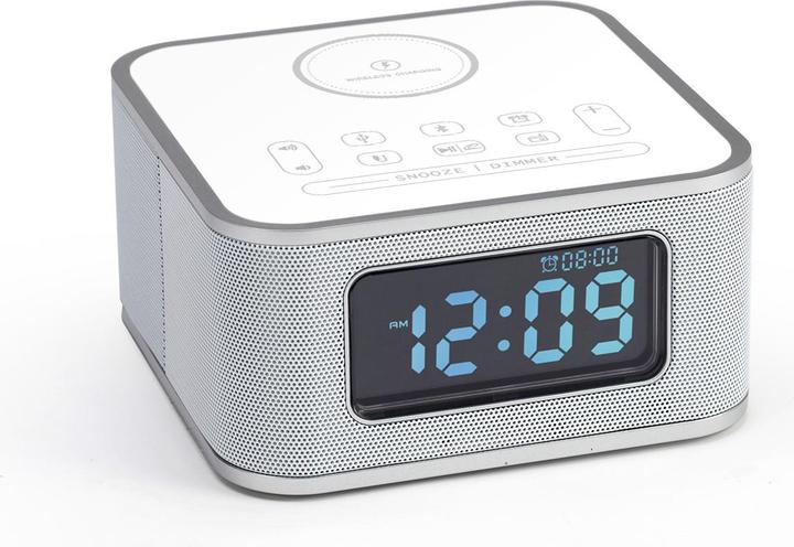 Produktbild Hometime Wireless Charging Bluetooth Speaker with Alarm Clock and USB Charger