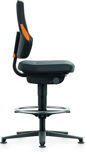 Actual product image Bimos Industrial swivel chair, Supertec, with glides and foot ring, high