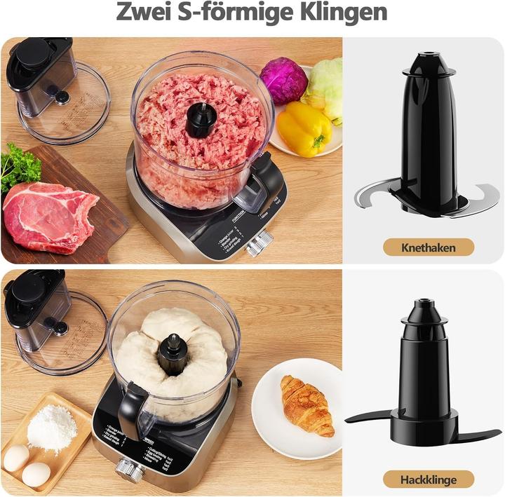 Produktbild Yashe Multifunktionale Küchenmaschine mit Mixer, Zerkleinerer, Entsafter und Teigkneter (1300 W, 2.50 l)