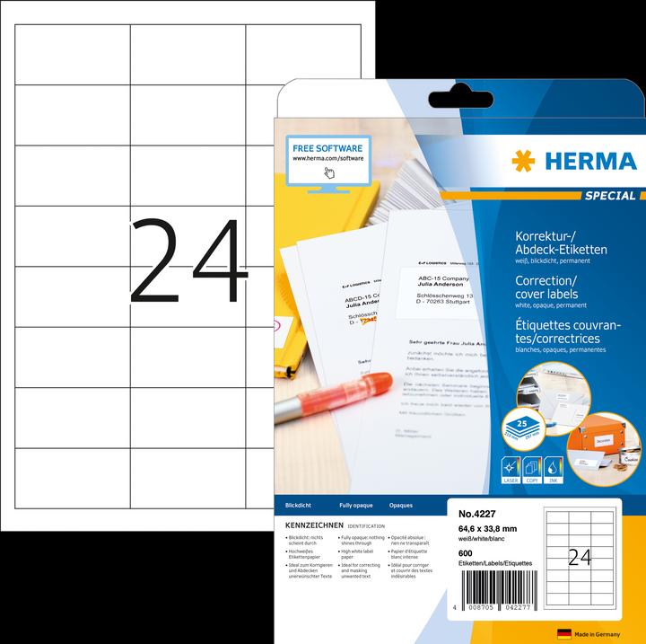 Image du produit Herma Étiquettes de correction et de masquage A4