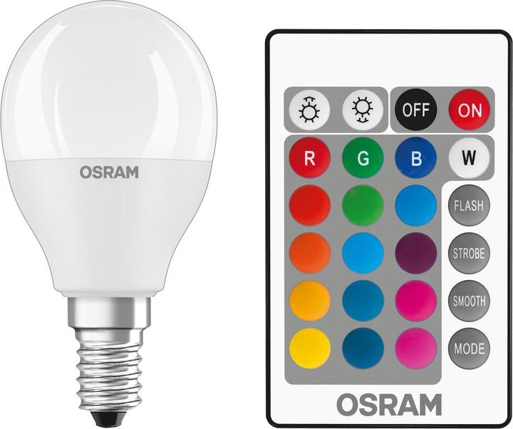 Immagine prodotto Osram Lampade a led retrofit Rgbw con telecomando (E14, 470 lm, 1 x)