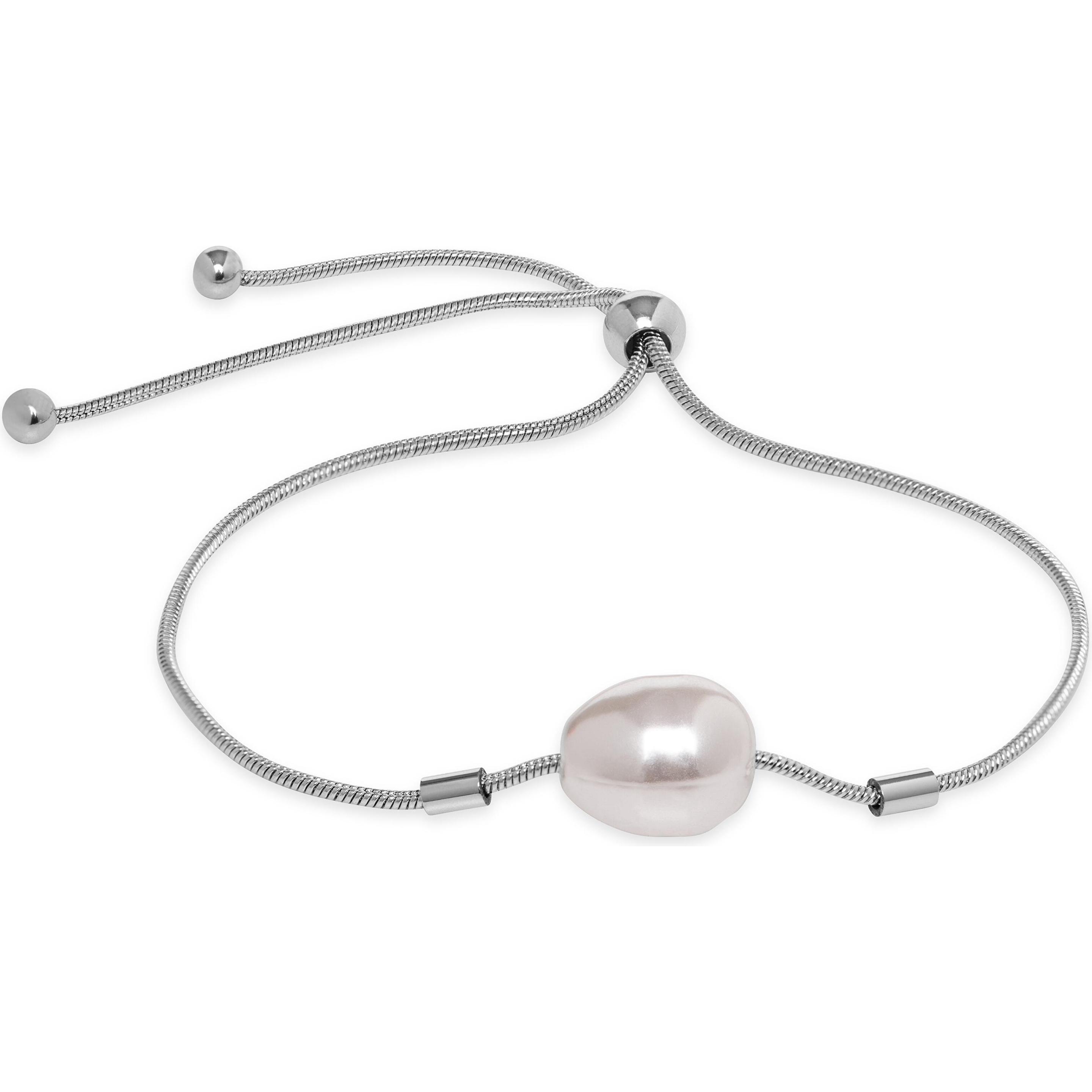 Trolli, Bracciale, Troli - Elegante bracciale in acciaio con perla VEDB0540S (L)