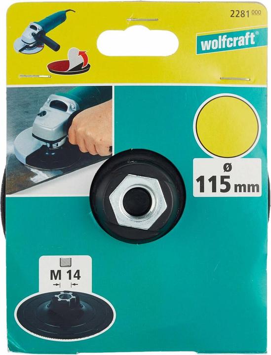 Actual product image wolfcraft 1 Adhesive sanding disc WS, M14 thread ø115mm
