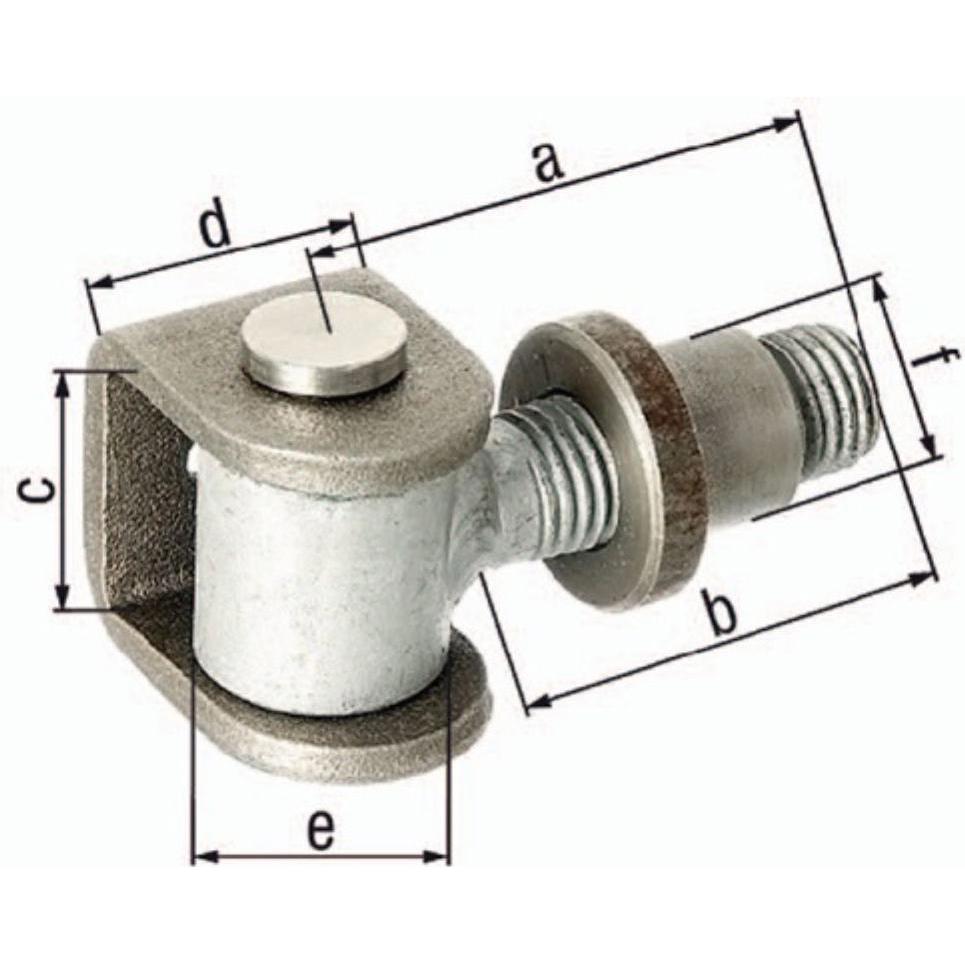 GAH, Türbeschlag + Scharnier, Torband 72x50x44x35mm Stahl roh