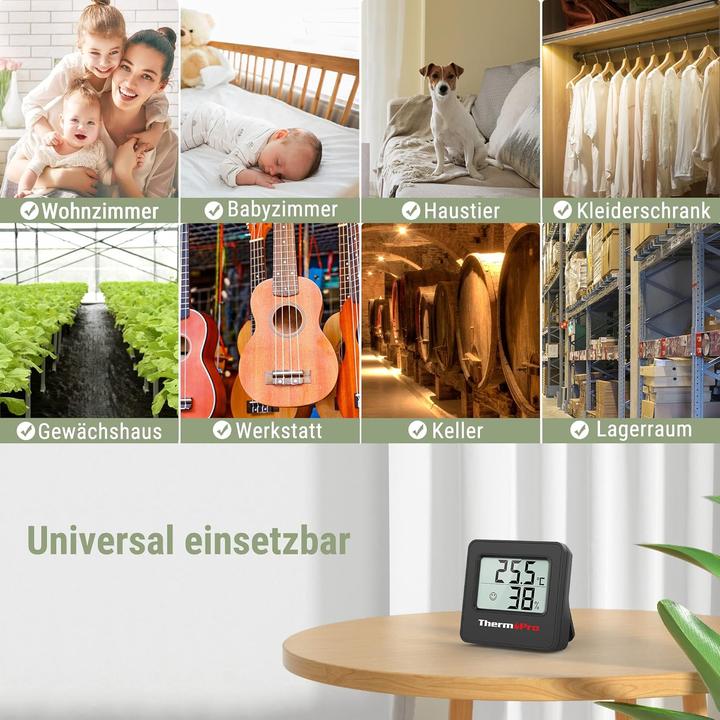 Image du produit ThermoPro TP157 Mini Thermo-Hygrometer (3er-Set)