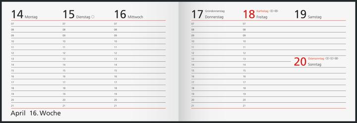 Actual product image Rido Taschenkalender Kunststoff quer grau (A6)
