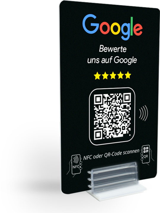 Produktbild wazzl Google Bewertungskarte - NFC / QR-Code Aufsteller