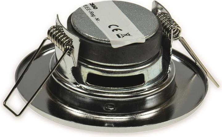 Produktbild König Design Decken Einbaulautsprecher "Mini" Halogen Look Ø 8 cm Einbau 6 cm chrom (1 Stk.)