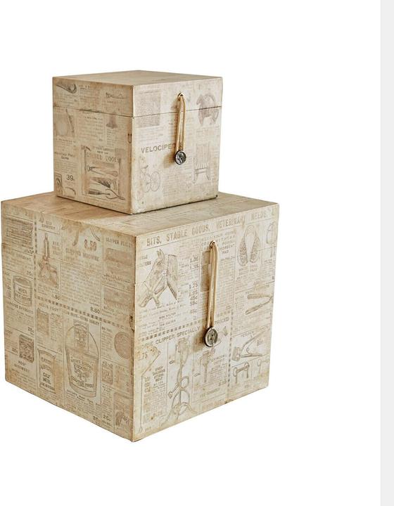 Actual product image Loberon Box 2er Set Elridge antikcreme/grau (25 cm, 2x)