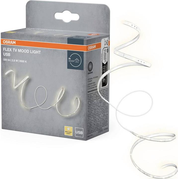 Actual product image Osram 4099854449017 LED-Streifen mit USB-Anschluss 5 V 1500 mm Warmweiss 1 St. (Warm white, 150 cm, Indoor)