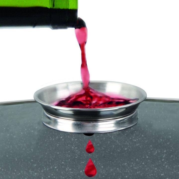 Actual product image Stoneline CERAMIC Servierpfanne 24cm, Keramik-Beschichtung, mit Aroma-Glasdeckel (Wok, Aluminium, 24 x 6.50 cm)