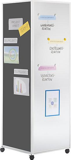 Image du produit eurokraft basic Borne d'information, avec 4 roulettes pivotantes doubles avec freins,.