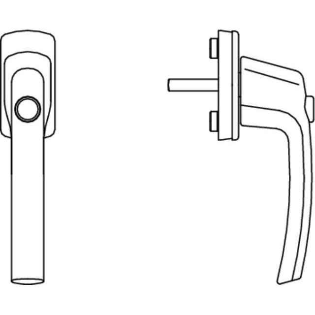 Thumbnail - Maco, Türgriff + Fenstergriff, Fenstergriff TRESOR, Sperrknopf, VK 7 x 35 mm, Alu silber eloxiert (Türgriff)
