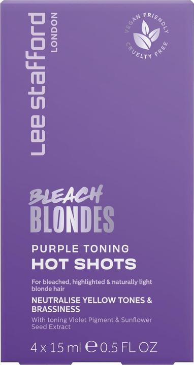 Actual product image Lee Stafford Bleach Blondes Purple Toning Hot Shots 4 x 15 ml