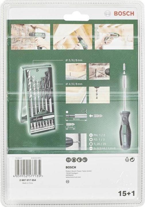 Productafbeelding Bosch Zubehör Mini X-Line boor- en bitset, 15+1 stuks (5-8 mm (metselboor))
