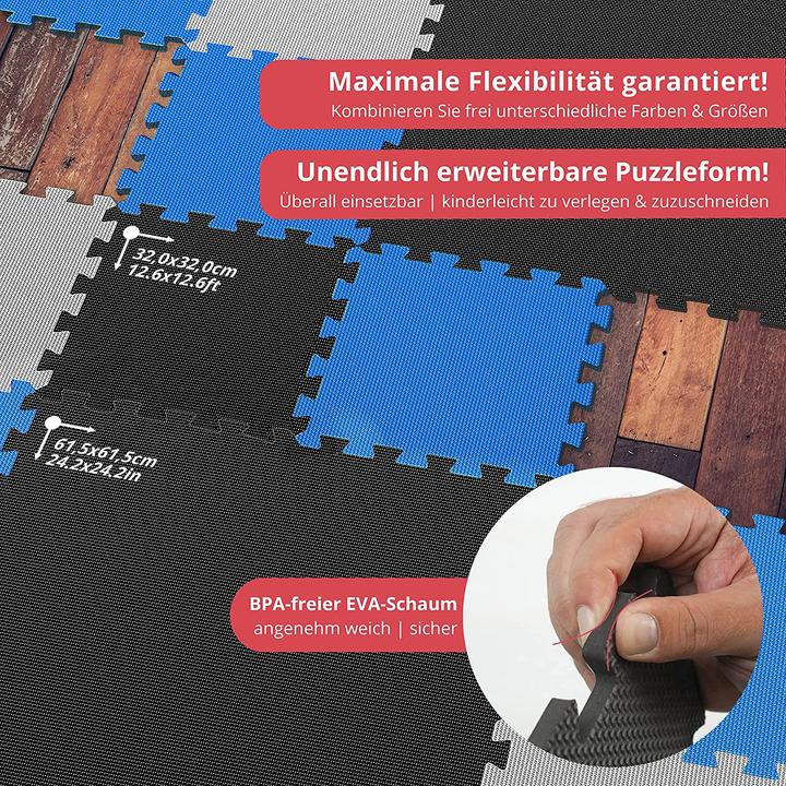 Immagine prodotto BeMaxx 1) Antracite (30 X 30 Cm), 1) Set da 18 (1,67 m²) (1 cm)