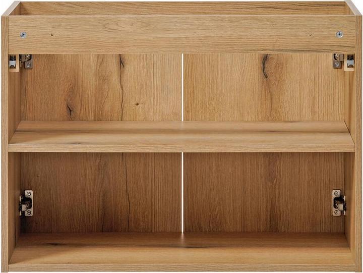 Actual product image En.Casa Waschtischunterschrank Skelbolu 80x60x40cm Eicheoptik/Schwarz (57, 80)