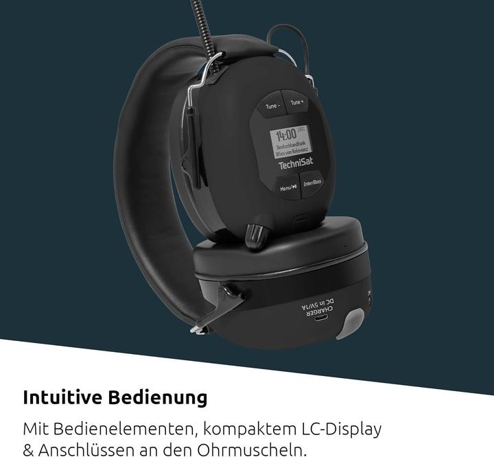 Image du produit TechniSat STEREOMAN DAB+ OD noir / écouteurs sans fil / IPX4 / microphone / BT 4.2 / écran LCD (Sans fil)