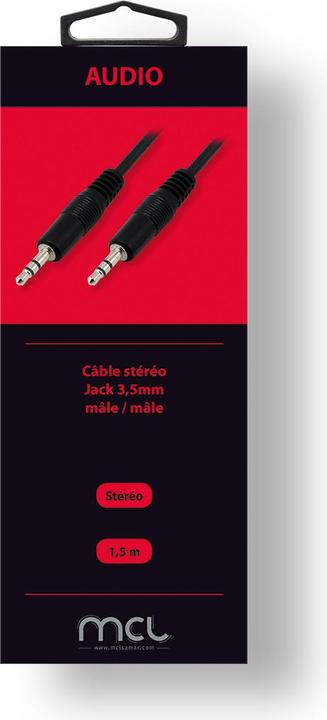Produktbild MCL CABLE AUDIO STEREO JACK 3.5 MALE (P) (1.50 m, AUX Kabel)