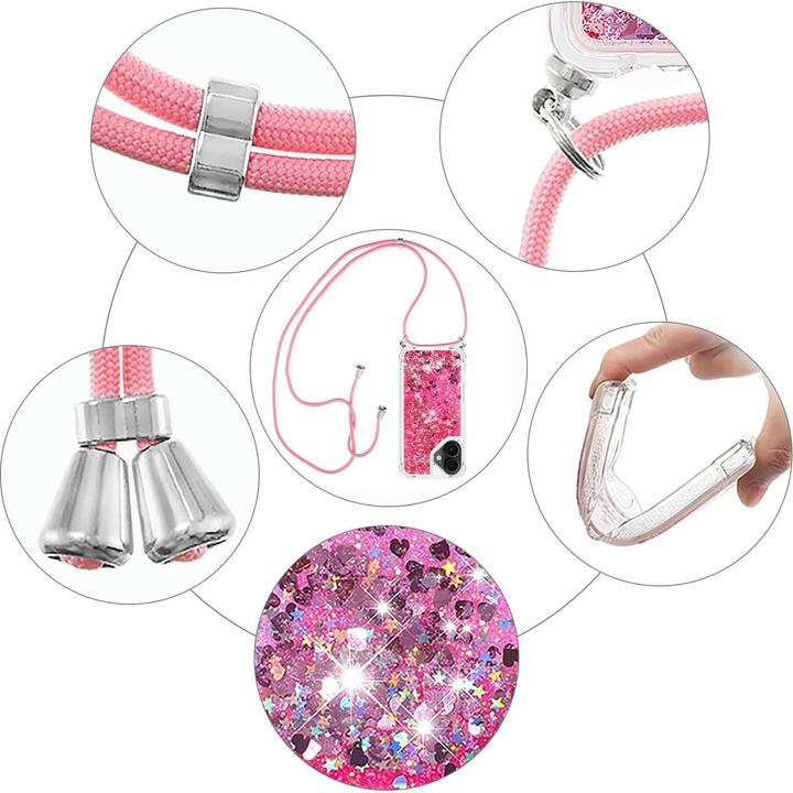 Immagine prodotto Cover-Discount iPhone 17 - Glitzer Hülle mit Kordel (Apple iPhone 17)