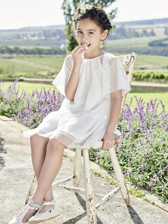 Image du produit Vertbaudet Mädchen Festkleid mit Schmetterlingsärmeln (98)