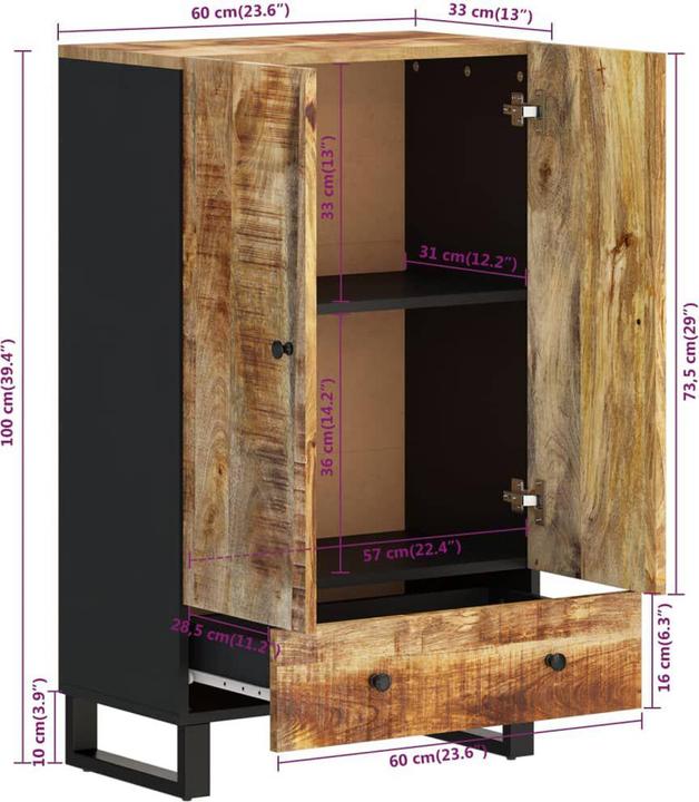 Produktbild vidaXL Highboard (60 x 33 x 100 cm)