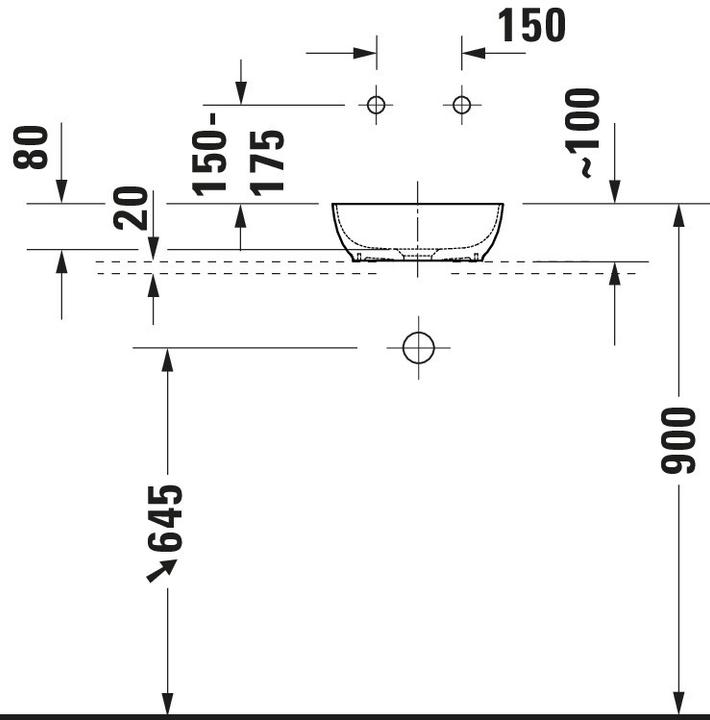 Immagine prodotto Duravit Lavabo da appoggio Sivida, angolare, 300x300 mm, senza foro per rubinetto, senza sfioratore (300 mm, 300 mm)