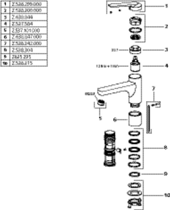 Image du produit KWC DOMO 6.0 Mitigeur de lavabo H187, bec pivotant A150, sans vidage, chromeline