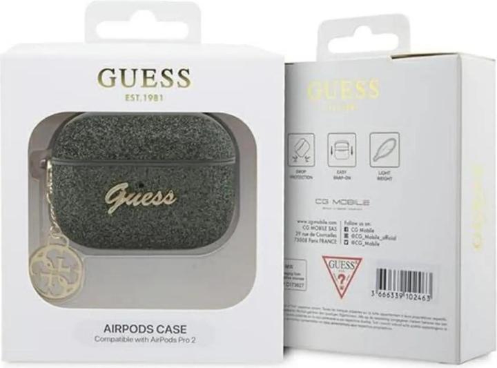 Produktbild Guess 4G Glitter Flake - Etui AirPods Pro 2 (zielony) (Kopfhörer Hülle)
