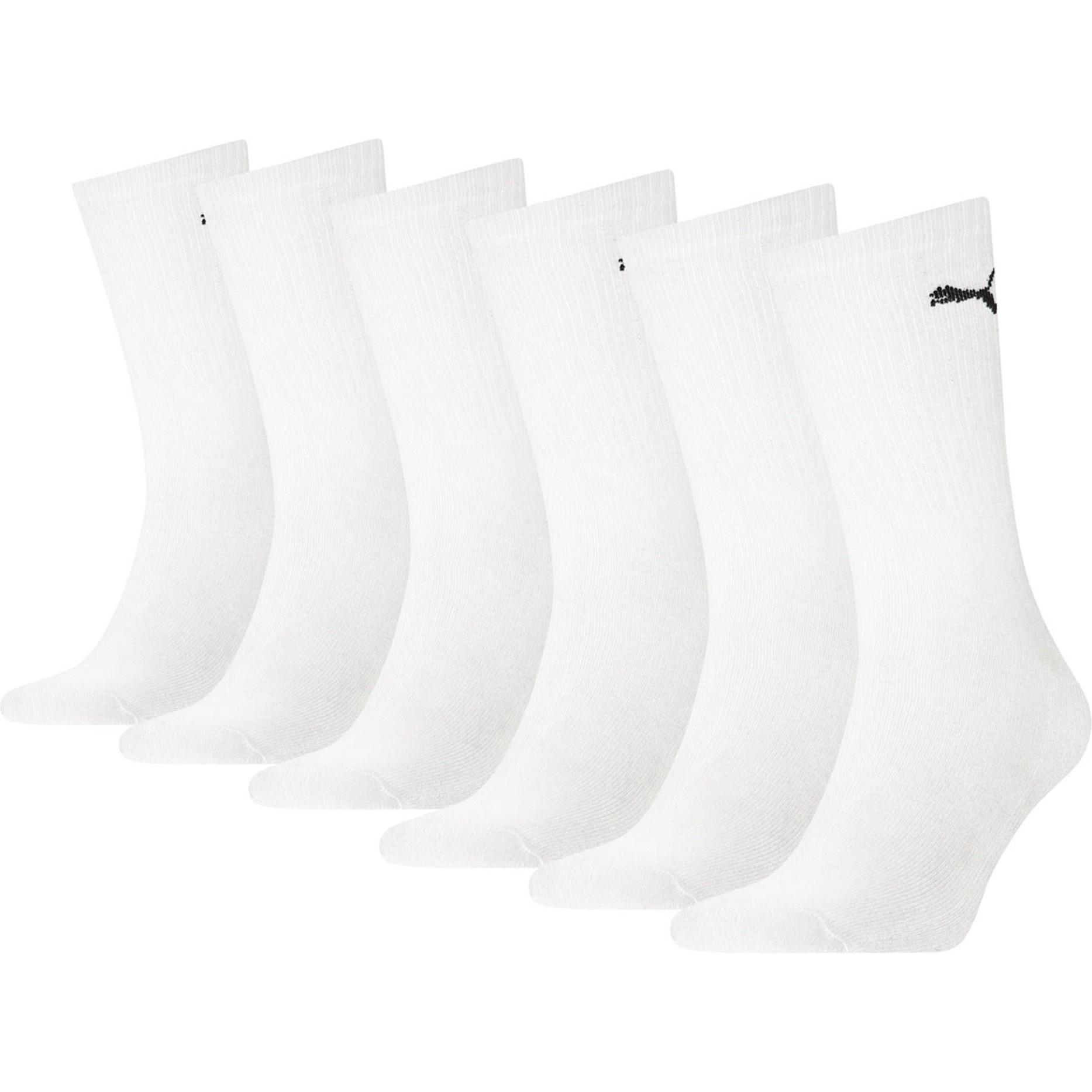 Puma, Unisex, Socken, Sport Crew, Weiss, (6er Pack, 35 - 38)