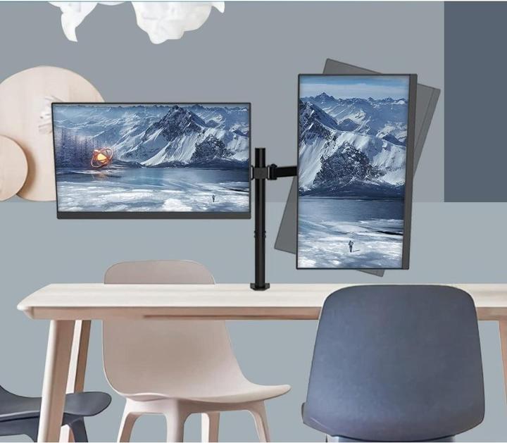 Image du produit Techly Kit de fixation (fixation de serrage pour table, bras de fixation pour double écran, etc. (Tables, 27", 10 kg)