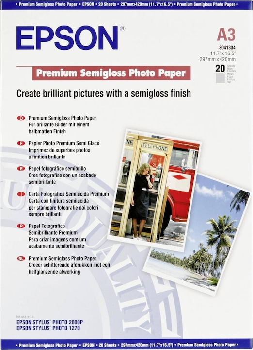 Epson Premium Semigloss (251 g/m², A3, 20 x)