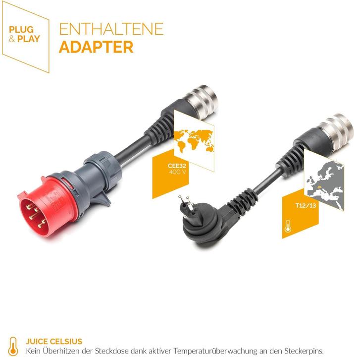 Immagine prodotto Juice Technology Juice Booster 2 Basic Set Svizzera (Tipo 2, 22 kW, 32 A, CEE32 rosso, Tipo 13)