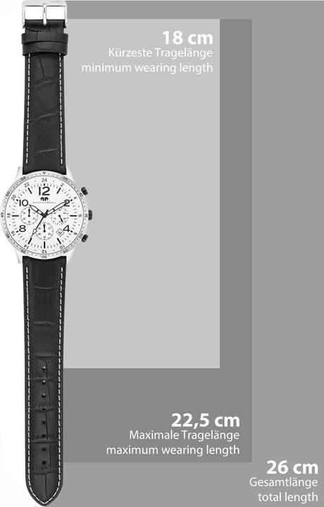 Produktbild Herren Chronograph Flight Captain Echtleder Schwarz - 34122 (Chronograph, 43.80 mm)