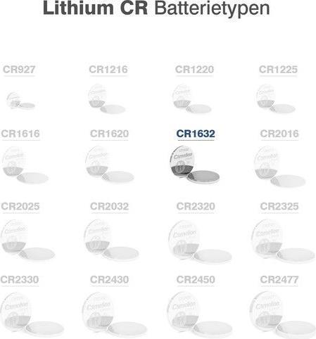Produktbild Camelion Lithium-Knopfzelle (5 Stk., CR1632, 120 mAh)
