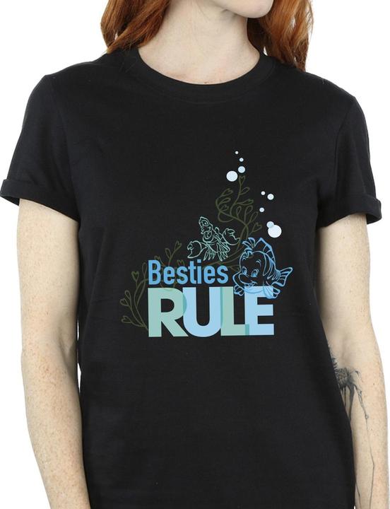 Actual product image Disney Womens/Ladies The Little Mermaid Besties Cotton Boyfriend T-Shirt (XXL)