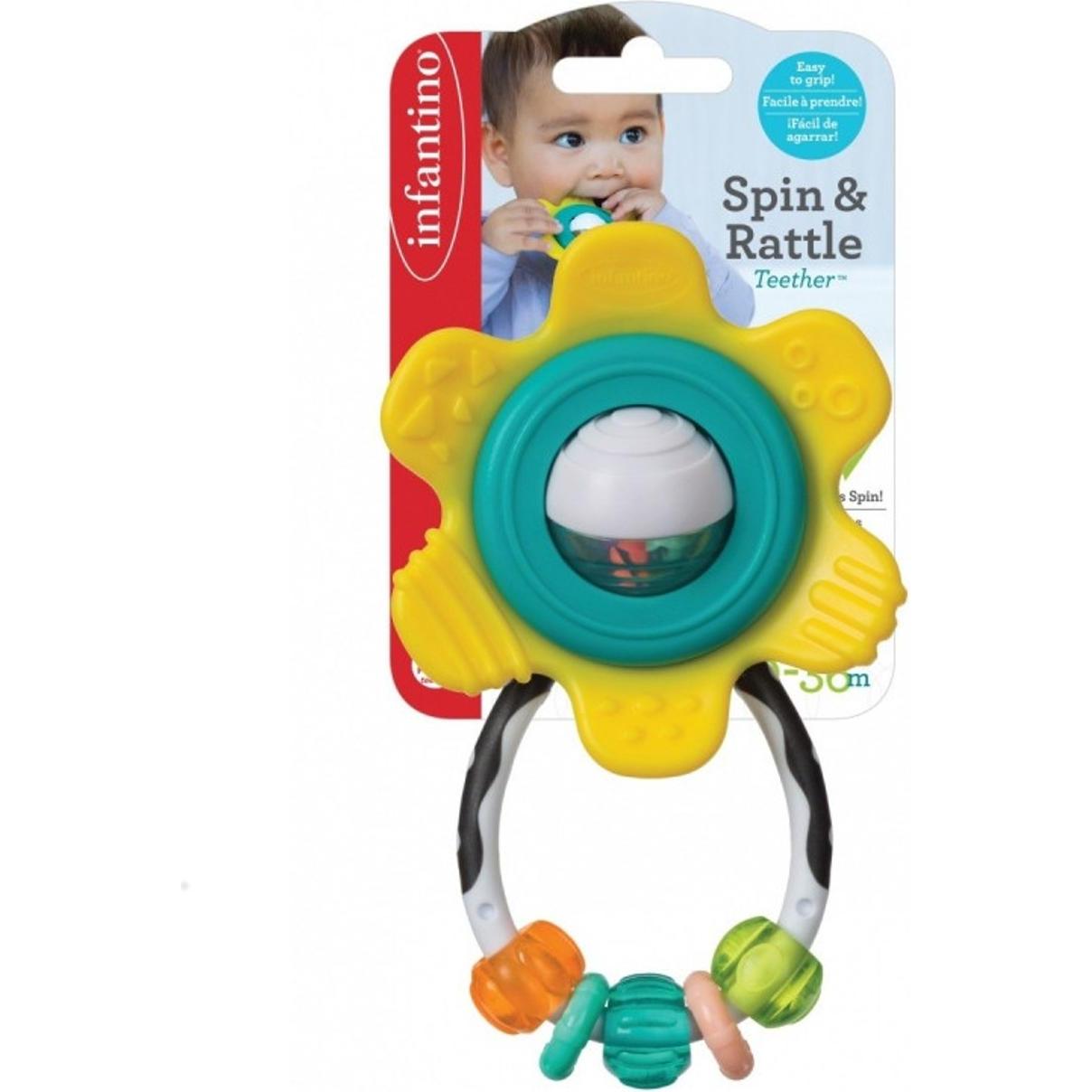 Infantino Mehrfarbig Inf Spin & Rattle Teether, Esel