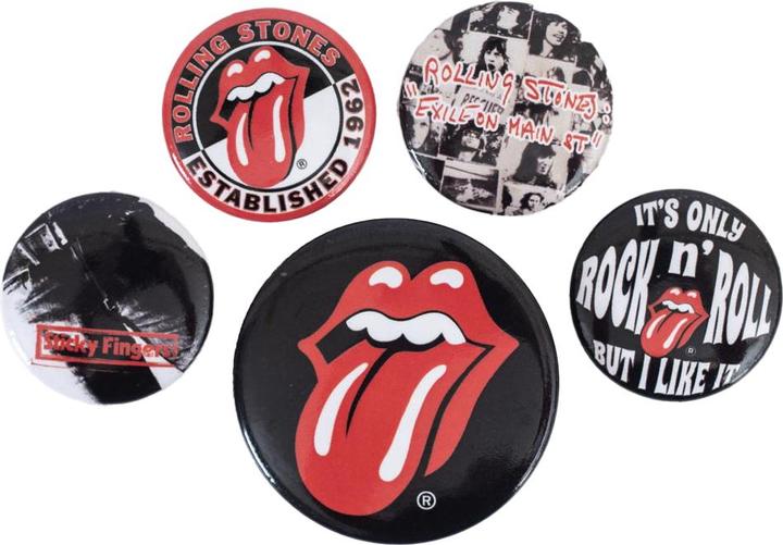 The Rolling Stones Sortierte Designs AnsteckerSet 5erPack