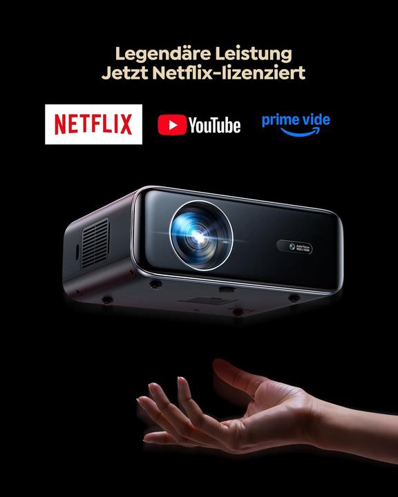 Actual product image WiMiUS P62 Pro Smart Beamer mit Netflix & Dolby Audio, 4K Unterstützung (4K, 1100 lm)