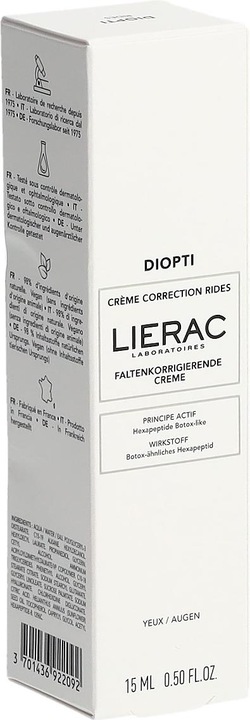 Nährwerte und Zutaten Lierac Creme zur Faltenkorrektur (Crème, 15 ml, Tag + Nacht)