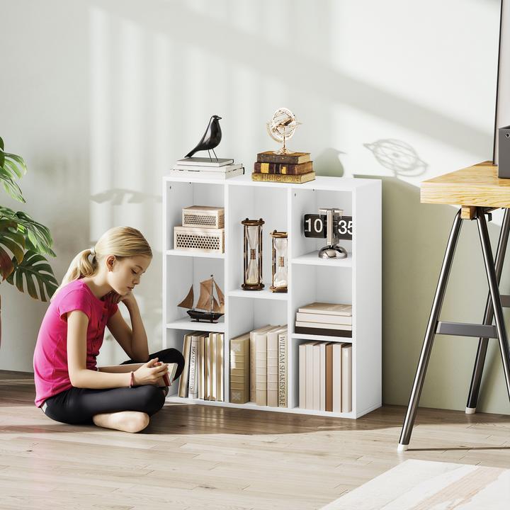 Produktbild Homcom Bücherregal Spanplatte Weiss (24 x 74.30 x 80 cm)