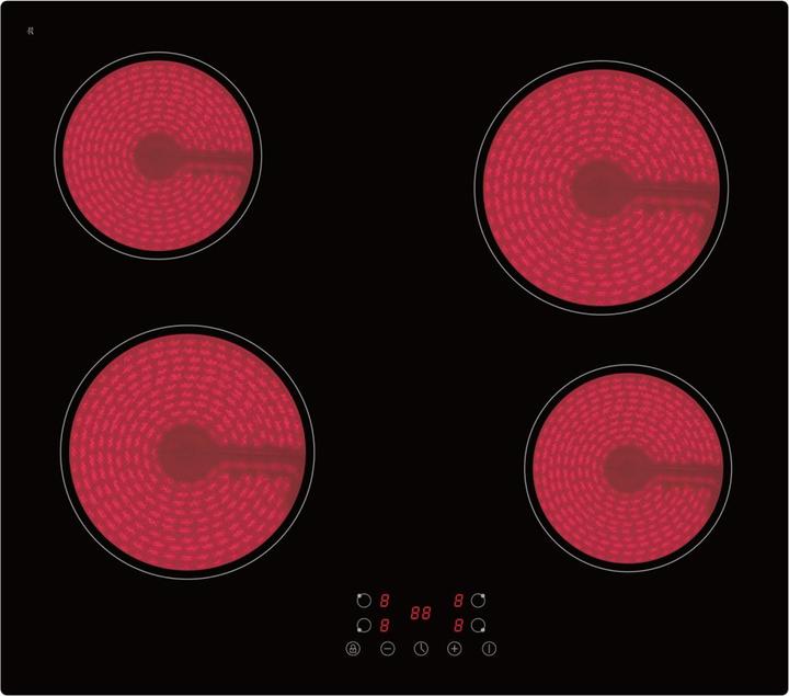 PKM KHKF4 G Kochfeld autark Einbau 60cm Glaskeramik schwarz TIMER Touch (59 cm, Glass ceramic hob)