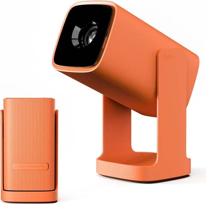 Actual product image Wanbo CUBE 1 PROJECTOR, CANYON ORANGE, ANDROID TV 11, 200 ISO LUMEN, 720P, WPF14 (HD, 350 lm)