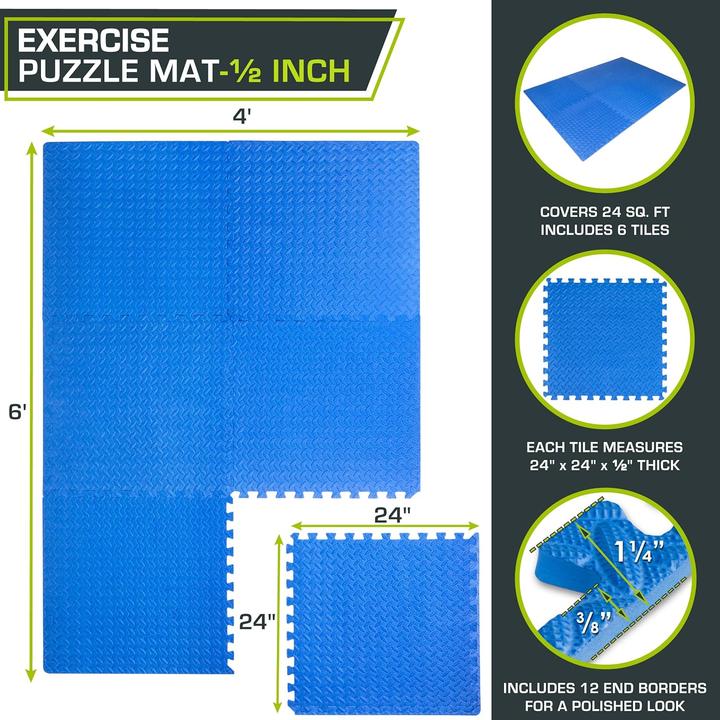 Actual product image ProsourceFit 6er-Set Puzzlematte